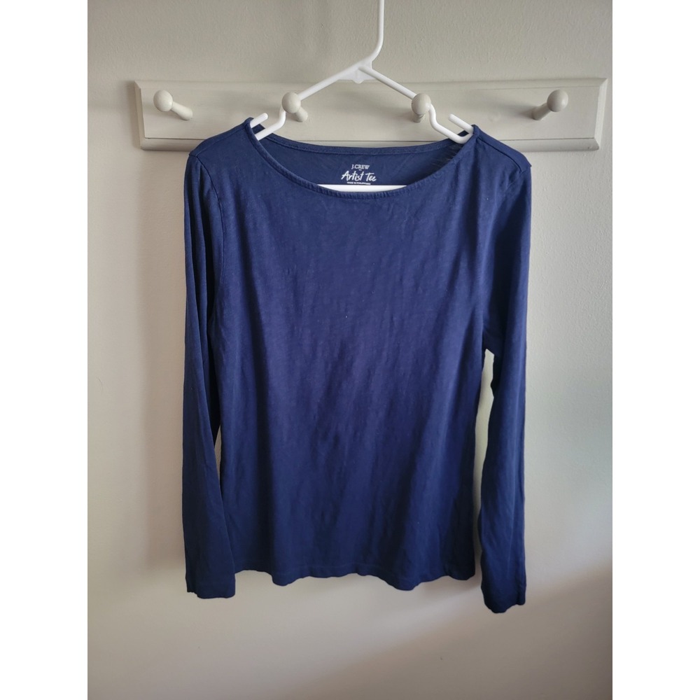 J. Crew Factory Women's Large Navy Artist T-shirt L/S Crew Neck Basic Capsule